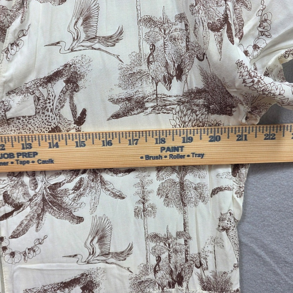 Cloth and Portrait Safari Toile Maxi Dress Sz XL Cream Leopard Tiered Jungle - Picture 10 of 12